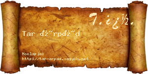 Tar Árpád névjegykártya